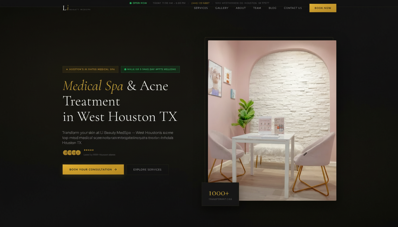 Li Beauty MedSpa website screenshot