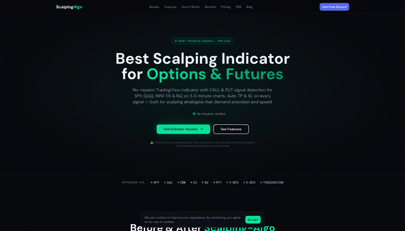 ScalpingAlgo website screenshot