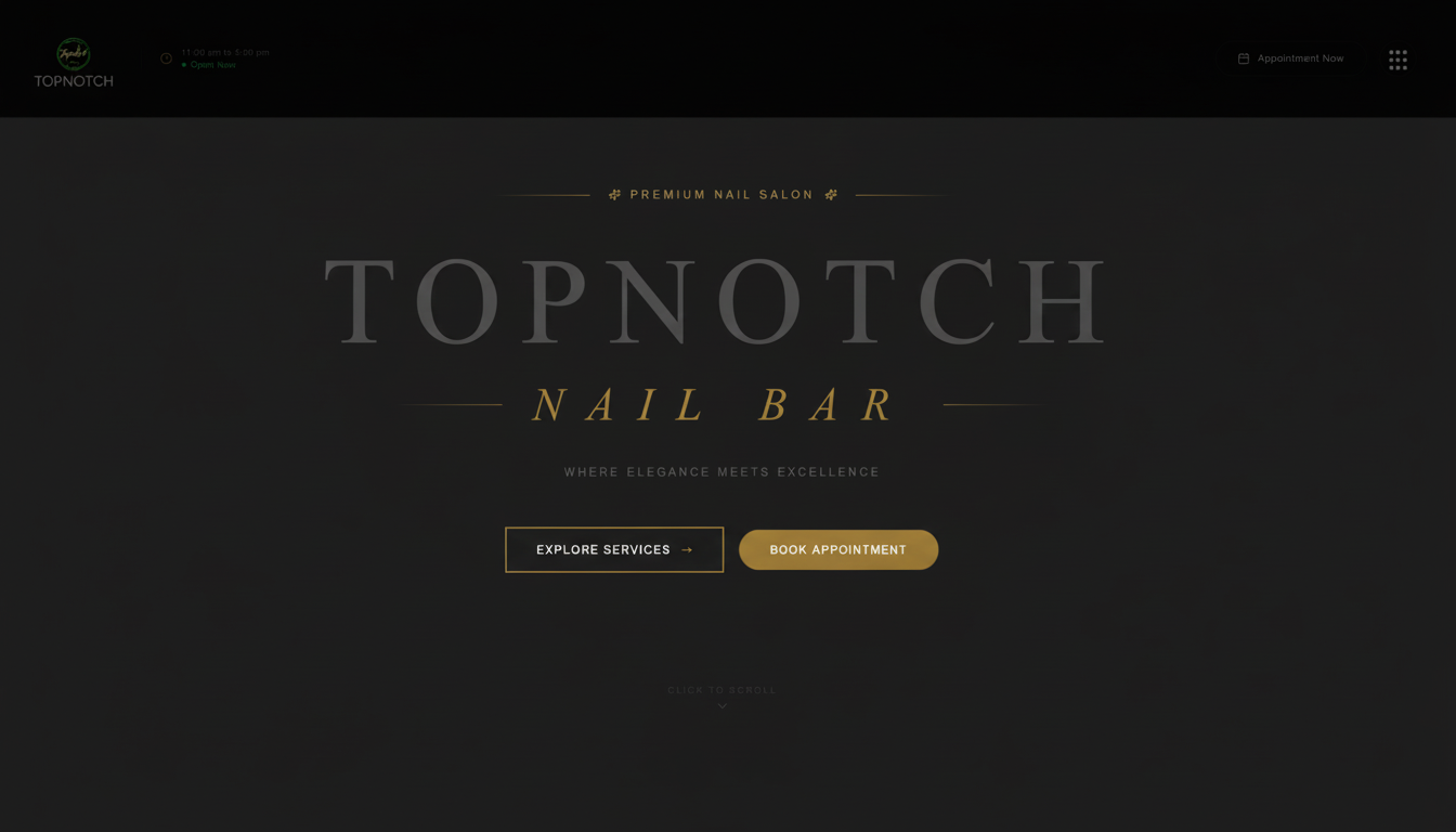 Top Notch Nail Bar Manor website screenshot